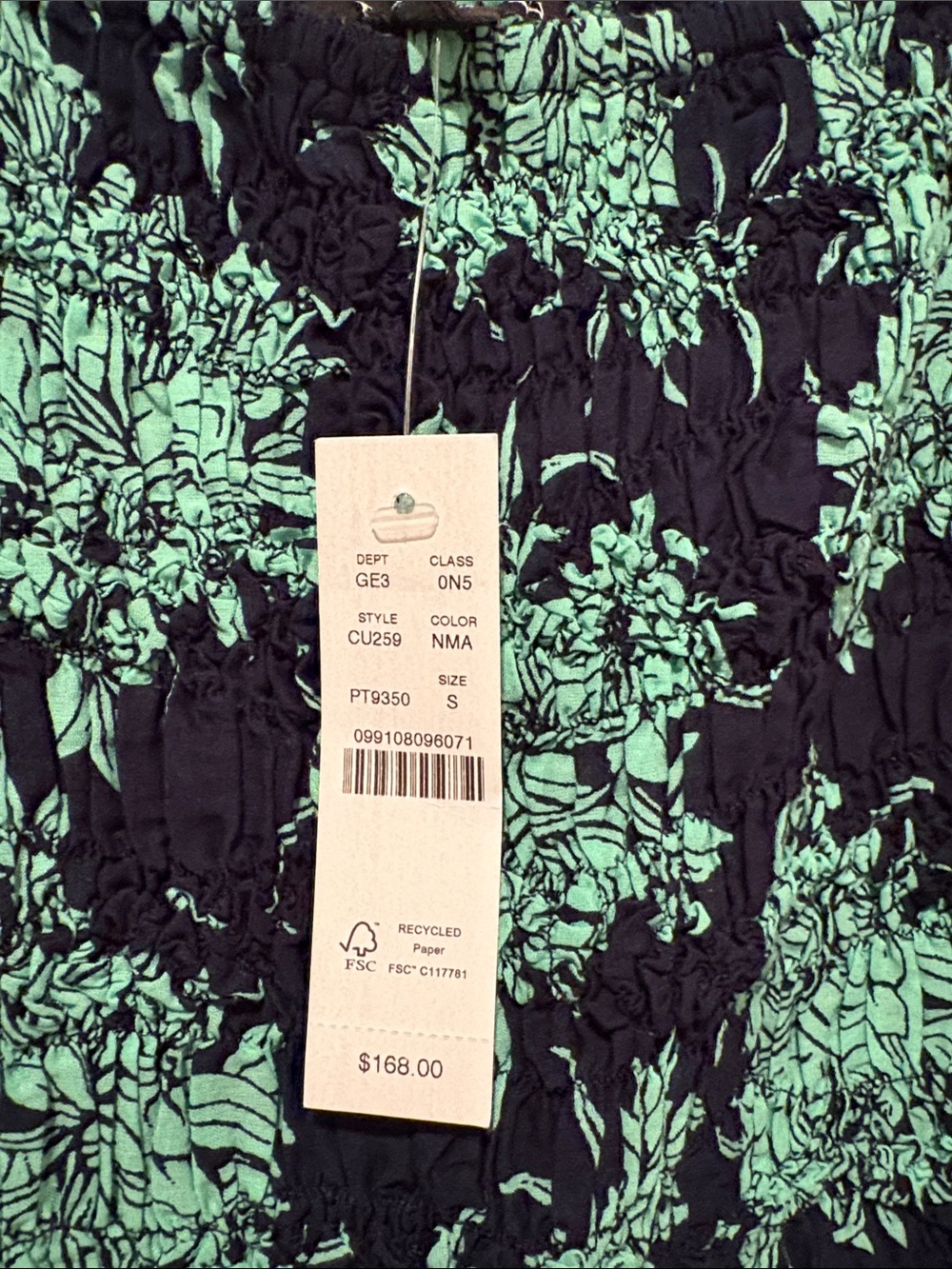 J. Crew Navy Maxi Dress with Mint Floral Print - Picture 2 of 4